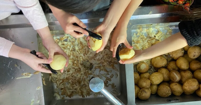 Potato Peeling by missionary kids at ILC Thanksgiving 2020-1200×630